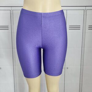 Vintage Spandex Aerobics Dance Shorts PURPLE Lycra Sz Medium